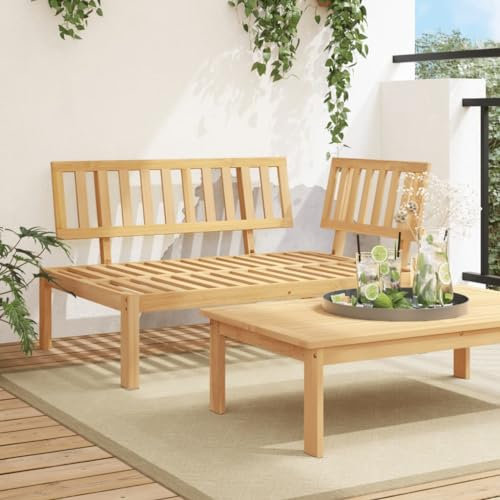 JUDYY Garten-Ecksofa aus Paletten Massivholz Akazie, Lounge Sofa Outdoor, Garten Loungemöbel, Gartensofa, Gartenlounge - 365849