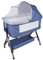 HUOLE Culla Neonato Pieghevole, fino a 20kg 4 Altezze Regolabili, Culla Co-sleeping con materasso e zanzariera 2 in 1 Lettino Co-sleeping per neonati da 1 a 36 mesi -104 * 52 * 100-110 cm-blu navy