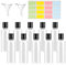 rietegio 10PCS 100ml Plastic Bottles Clear Mini Travel Containers with 2 Funnels and Colorful Labels Squeezable Refillable Travel Bottles for Toiletries Shampoo Lotions Cosmetics