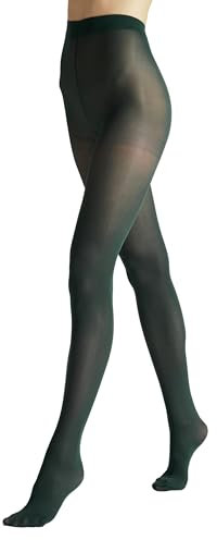 VENEZIANA NUOVA Satinelle 40 DEN Collants Colorés Femme - Microfibres Opaques - Résistants Et Confortables - Élégants Et Polyvalents - Haute Qualité Pour Toutes Occasions - Vert Botilia - XL