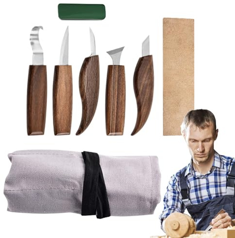 Holzschnitzset 8-Teiliges, Vielseitig Einsetzbares Und Tragbares | Holzgravur-Kit Für Holzseife, Holzbearbeitung, Anfänger-Schnitzset, Schnitzmesser, DIY-Bastelbedarf und schar