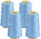 FOGAWA 4 Rollen Nähgarn Polyester Nähgarn Nähmaschinengarn, 40s/2, 3000 yards, Garnspule Overlockgarn für Näharbeiten, Quilten, Patchwork, Kleidung(Blau 2885)
