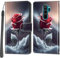 Salanheo Handyhülle für Xiaomi Redmi Note 8 Pro Hülle, Magnetische Flip Stoßfeste Schutzhülle mit Standfunktion Kartenfächern Klapphülle Handytasche Rosen