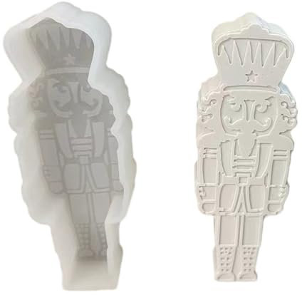Pocoiau Moules en silicone en forme de soldat casse-noisette pour bougie, savon, plâtre, décoration d'intérieur, résine époxy