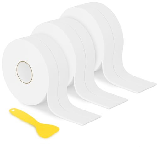 HNNHOME Cinta selladora de baño autoadhesiva blanca de 38 mm x 3,2 m, cinta de sellado impermeable para cocina, baño, esquina de pared y fregadero (blanco, 3)