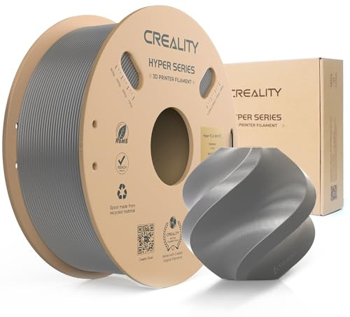 Creality PLA Filament Hyper PLA 1,75 mm Filament für 3D-Drucker High Speed 30-600 mm/s Maßgenauigkeit +/- 0,02 mm Kompatibel mit den Meisten 3D Druckern,1kg Grau