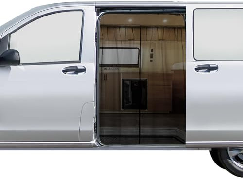 SKYJDM 59H x 43W Sliding Door Van Bug Screen, Magnetic Closure Van Screen Mesh Curtains, Side Door Camping Mosquito Net, Compatible with Mercedes-Benz Metris, Ford Transit Connect, Campervan, Small