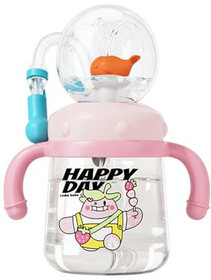 Doiyislem Trinklernbecher Für Kinder Mit Deckel Und Strohhalm - 300ml Whale Squirt Trinkbecher, Auslaufsicherer Kleinkinds-Strohhalmbecher, Trinkflasche Strohhalm, BPA-Frei & Für Spülmaschine