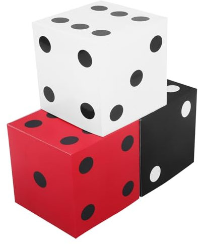 KONTONTY 3 Stück Große Jumbo Würfelboxen Multifunktionale Party Dekorationen für Abschlussfeiern Geburtstagsfeiern und Vegas Themenpartys Teiliges Auffällige Tischdeko für Unvergessliche