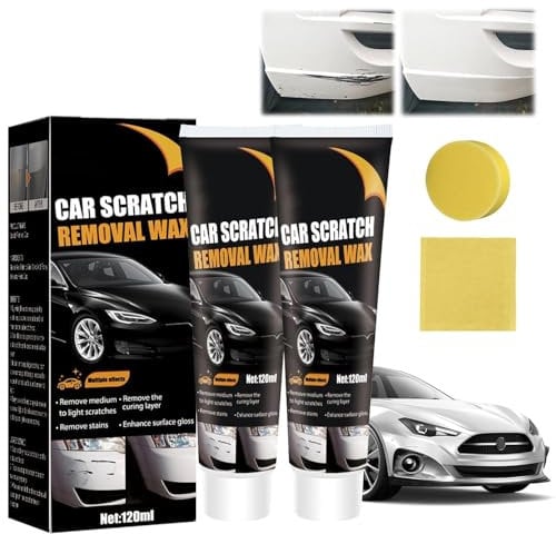 Scratch Remover for Vehicles, 2025 New Car Remover for Deep Scratches, Car Polishing Wax Scratch Remover for Vehicles, Cars Paint Scratches Repair Kit with Wipe and Sponge (2)