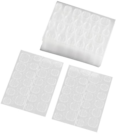 ZWWOGE 480 Adesivi per Unghie Finte (20 Fogli), Cerotti Trasparenti a Lunga Tenuta, Sticker Tondo/Quadrato per Ricostruzione con Applicazione Facile Senza Solventi