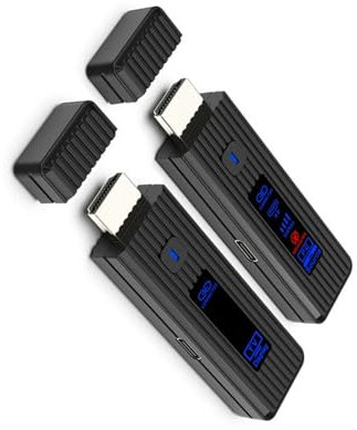 Whltzf Adaptador Inalámbrico Compatible con HDTV 4K60Hz A 1080p Converter 5GHz Transmisión 50m/164ft para PC Gaming Projector HDTV Inalámbrico Compatible para Proyector
