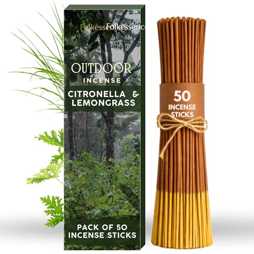 Folkulture Citronella Räucherstäbchen (50 Incense Sticks) | Duft nach Citronella und Zitronengras Räucherstäbchen