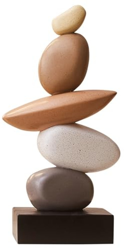 Osmond Modern Resin Stacked Stones Sculpture - Abstract Balanced Rock Art for Various Room Types, Decorative Tabletop Accent