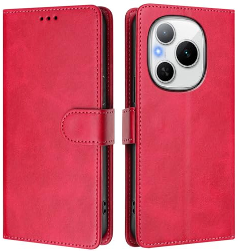 LMFULM® Hülle für Honor Power DVD-AN00 (6,78 Zoll) PU Leder Case Brieftasche Lederhülle Magnetverschluss Handytasche Stand Ledertasche Flip Cover Holster Rose