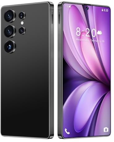 S24 Ultra SIM-Free Unlocked Mobile Phones, Android 14, 7.3 Display Smartphone, 16GB RAM 1TB ROM, 8000mAh Battery Phone, 72MP 108MP Camera, 5G Dual Sim/Fingerprint/Face Unlock/GPS,Black-7.3 Inch