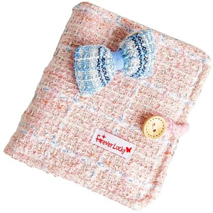 Album fotografico portatile da 7,6 cm con 40 tasche, copertina in tessuto a 3 anelli e custodie trasparenti per carte