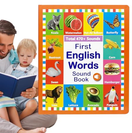 Englisches Wörterbuch für Kinder, Lernbuch für Vokabeln mit Sound | Mehrzweckbegleiter für das Heimstudio für Kinder im Vorschulalter, Mädchen und von 2 bis 6 Jahren