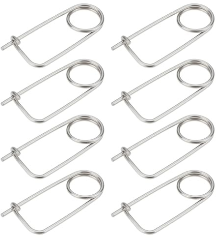 ECSiNG 8 Stück 3 x 85 mm Broschen-Form, Sicherheitsnadel, Federstift, 304 Edelstahl, zur Sicherung von Sicherheitsnadeln, Schlosslöchern