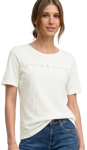 Damen T-Shirt mit Rundhals und Schmucksteinen