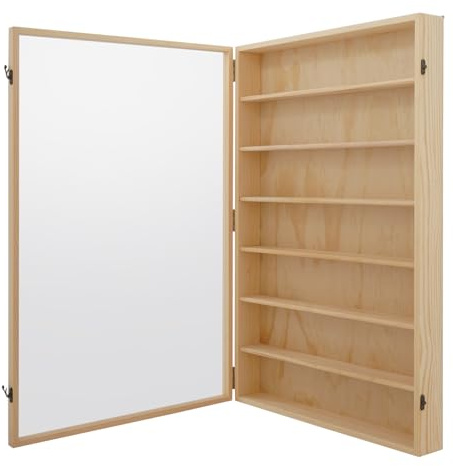 Wandmontage Deco Setzkasten mit 7 Etage, Inner 50x 6 x10 cm, Schaukasten mit Transparente T ür, Setzkasten aus Holz für Sammelgegenstände, Display case für Kunstwerke, Modell, Puppen, 50 x 9.4 x 78cm