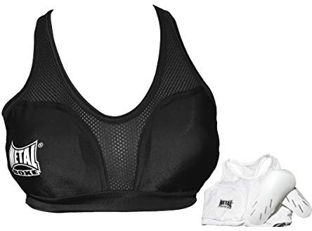 Metal Boxe Brassiere Avec COQUES Protege POITRINE Noir M