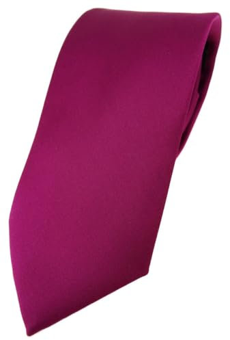 TigerTie Herren Krawatte – Klassische 7,5 cm Krawatte in magenta einfarbigem Design, ideal für Geschäftstermine, festliche Anlässe und die Freizeit