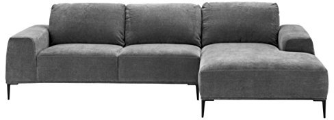 Casa Padrino Luxus Lounge Ecksofa Grau/Schwarz 285 x 164 x H. 80 cm - Wohnzimmer Sofa