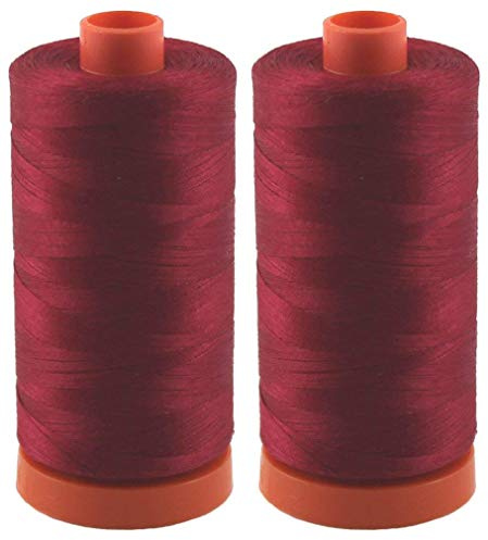2-Pack - Aurifil 50WT - Red Wine (2260) Solid - Mako Cotton Thread - 1422 Yards Each