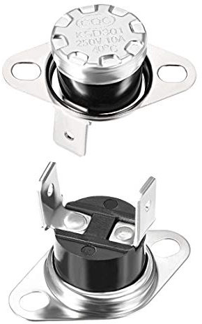 sourcing map KSD301 Thermostat 40°C/104°F 10A N.C Einstellbarer Schnappscheiben-Temperaturschalter für Mikrowelle, Backofen, Kaffeemaschine 2 Stück