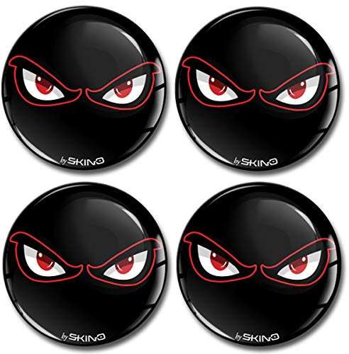 SkinoEu Aufkleber Autoaufkleber für Radkappen Nabenkappen Nabendeckel Radnabendeckel Rad-Aufkleber 50mm No Fear Eyes A 4050