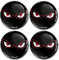 SkinoEu® 4 x 50mm Autocollant 3D Silicone Cache-Moyeu Capuchons de Centre Enjoliveurs de Roue Voiture Cache Moyeux Jante Universel Cache-Moyeux No Fear Eyes Noir A 4050