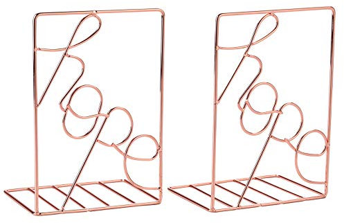 Buchstützen aus Metall, dekorative Buchstützen für Regale (Roségold)