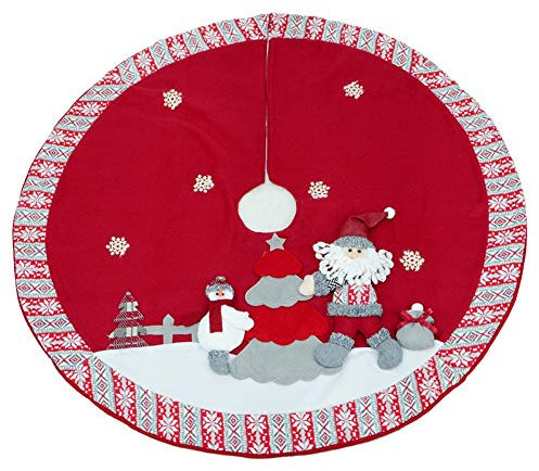 ZHAYEIT 180 cm Moderno Rosso Gonna per Albero Natale Decorazione Domestica di Festa di Buon Natale per la Decorazione Esterna,Elegant Pannello Esterno Albero Natale/Copertura della Base Albero Natale