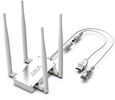Vonets VBG1200 Industrial Dual band 2.4GHz&5GHz WiFi bridge High Power 1200Mbps Wireless Repeater/Router with 4 External Antennas Great Partner for Security System Electronic/Network/Medical device