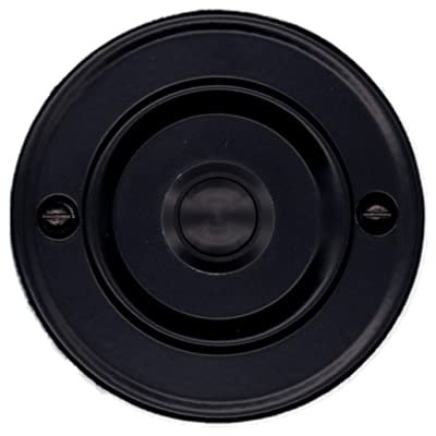Modern Living Wired Flush Fitting Doorbell Push Button, 76mm (3) Diameter, in Black with Black Centre