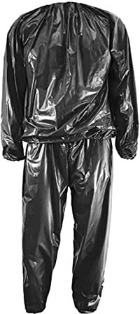 Harilla PVC Schwitz Sauna Anzug, Anti Schweißanzüge Übungs Anzüge Fitness Sauna Anzug Trainingsanzug Hoodie Hose, Schwarz XL