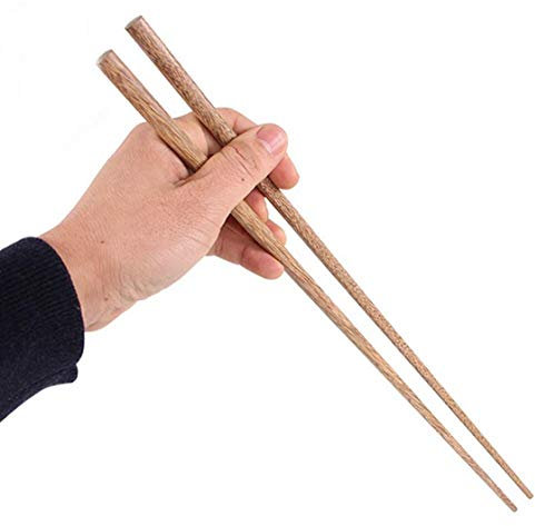 Danlai Cocina Palillos Largos Japoneses, 1 Par 16.5 Pulgadas Palillos Madera Cocinar Fideos Cocinar Fideos Frito Frito Hot Pot Restaurante Palitos Comida Herramientas Cocina