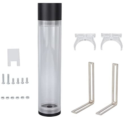 Lazmin112 Wasserkühlungstank, 240mm Wasserkühlung Zylindrisches Reservoir, 50mm Außendurchmesser, G1/4 Gewinde, für Computer CPU Kühlsystem