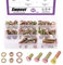 Swpeet 112Pcs 3/8-16 x 3/4 to 1-1/2 5 Sizes Grade 8 USS Nut Bolts Assortment Kit, Heavy Duty Bolt Nut and Washer Assortment Coarse Thread Hex Head Cap Screws Bolt Flat and Lock Washer