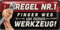 LANOLU Blechschild retro Werkstatt Schild - Finger weg von meinem Werkzeug - Vatertagsgeschenk - Geschenke für Papa, Handwerker und KFZ Mechaniker, 17x34cm