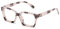 YUELUQU Rechteckige große Rahmen Brille Damen Fake brille Brillenfassungen UV400 Schutz Brille Ohne Stärke (Rosa-leopard)