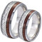 ANAZOZ Verlobungsring Paar Wolfram, Personalisierte Ringe Paare Eheringe gr.54 und gr 65 Silberring Breit 8mm mit Holz Und Metall