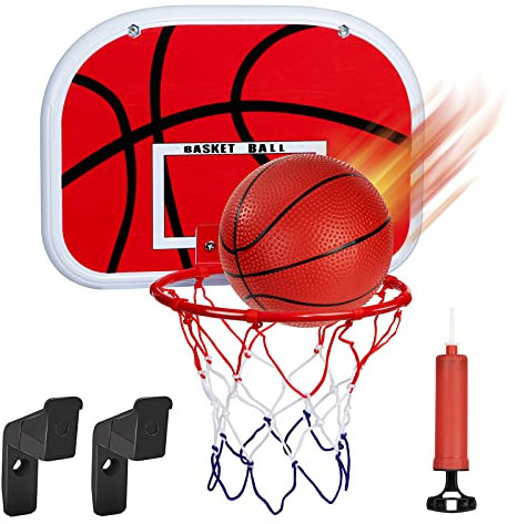 Mini Basketballkorb Kinder fürs Zimmer, Indoor Basketball Reifen Set, Basketball-Board Wandmontage mit Ball Netz und Luftpumpe, Sport Training Wurfspiele Spiel für Büro Zuhause 40X28.5cm