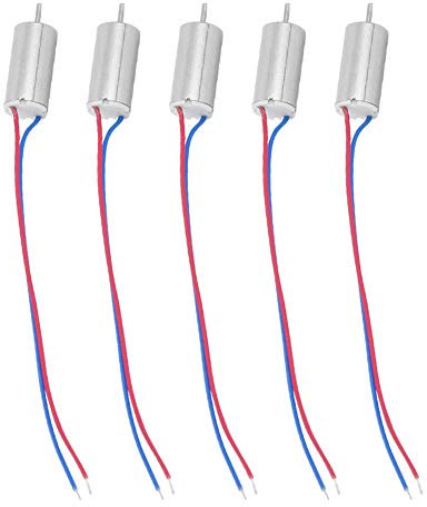 5Pcs Micro Moteur sans Noyau, 0,3A 0,42W Moteur sans Noyau Micro Moteur Moteur à Courant Continu 6x12mm 3.7 V 21800 tr/min Micro Moteur à Courant Continu pour Modèle D'avion/Quadricoptère