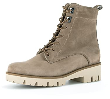 Gabor Damen Combat Boots, Frauen Stiefeletten,Wechselfußbett,Komfortable Mehrweite (H),uebergangsstiefel,warm,Muskat (Flausch),40.5 EU / 7 UK