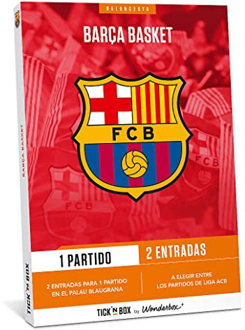 Tick&Box - Caja Regalo - Barça Basket - 1 Partido - 2 Entradas para 1 Partido en el Palau Blaugrana - A Elegit Entre los Partidos de Liga ACB