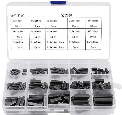 140er Set Rundkopf-Passfederkeilsatz Passfederschlüssel mit paralleler Antriebswelle Satz 8mm 10mm 12mm 16mm 20mm 25mm 30mm Round Ended Passfeder mit Wellenschlüssel