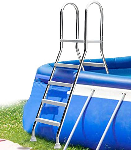 4-Stufen-Poolleiter mit rutschfesten Pedalen, Swimmingpool-Zugangssystem, Pool-Leiter für den Außenbereich, Mehrzweck-Poolleiter, Belastung 250 kg