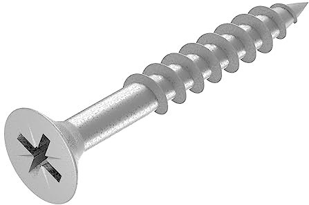 SECCARO Tornillo para madera aglomerada, 5 x 40 mm, acero inoxidable V2A, VA A2, rosca parcial, Phillips PZ, 200 unidades
